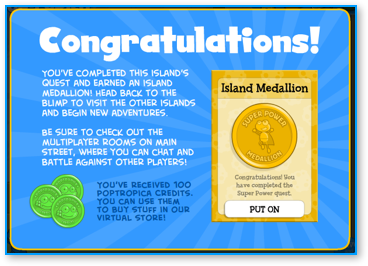 Finished Poptropica Super Power Island