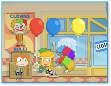 Feeling down? Visit a clown! The real thief from Poptropica Counterfeit Island