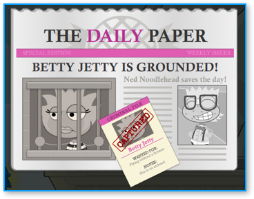 Captured Betty Jetty in Poptropica Super Power Island