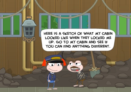 Sketch of Tesla's Cabin in Mystery Train Island
